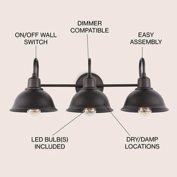 Frisco Farmhouse Industrial Iron LED Vanity